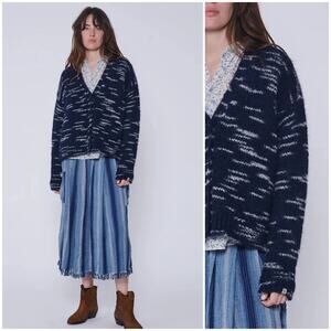 BSBEE the Scotland Cardigan Navy Baby Alpaca wool blend Sz Small